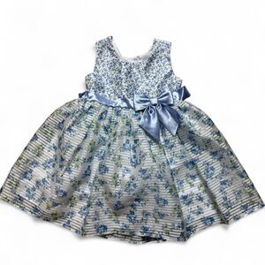 Jona Michelle Blue Floral Babygirl Dress w/ Bow Size 2T